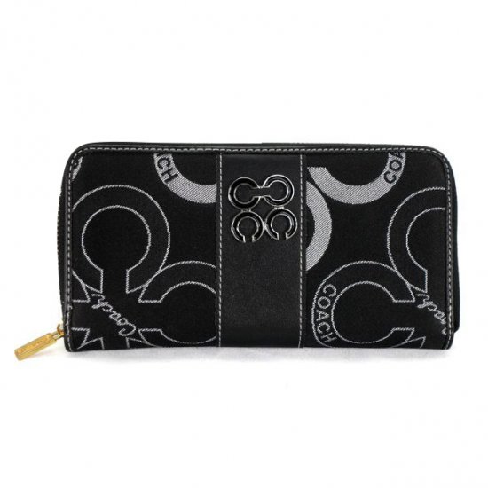 Coach Waverly Flower Charm Large Black Wallets EEL | Coach Outlet Canada
